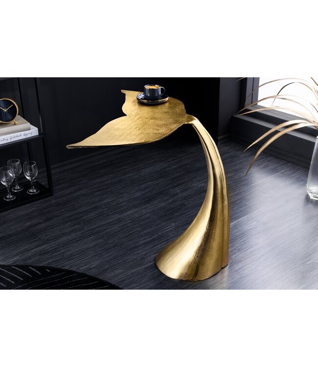 Invicta Interior Design salontafel WILDLIFE walvisvin 70cm goud metaal handgemaakt - 43472