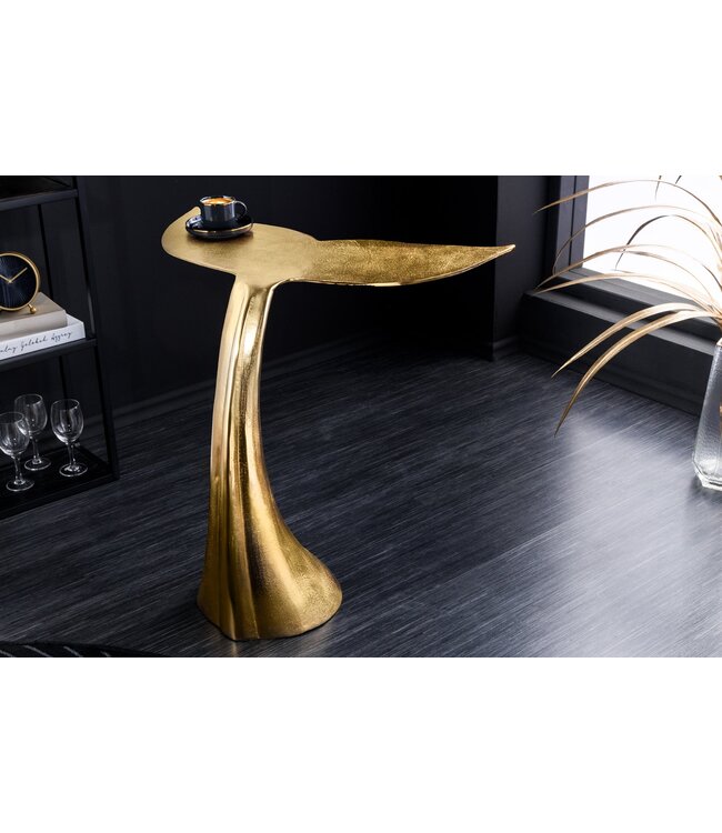 Invicta Interior Design salontafel WILDLIFE walvisvin 70cm goud metaal handgemaakt - 43472