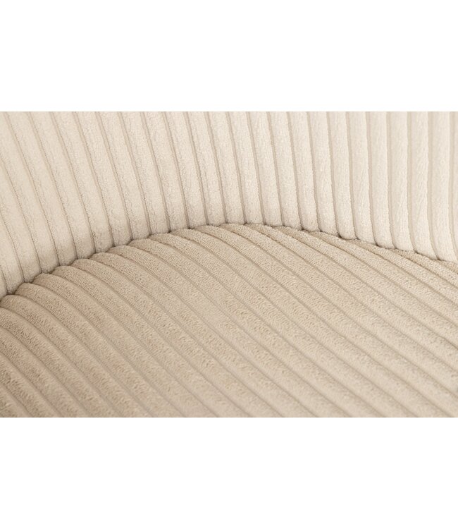 Invicta Interior Design stoel LYON beige corduroy zwarte metalen poten - 44961