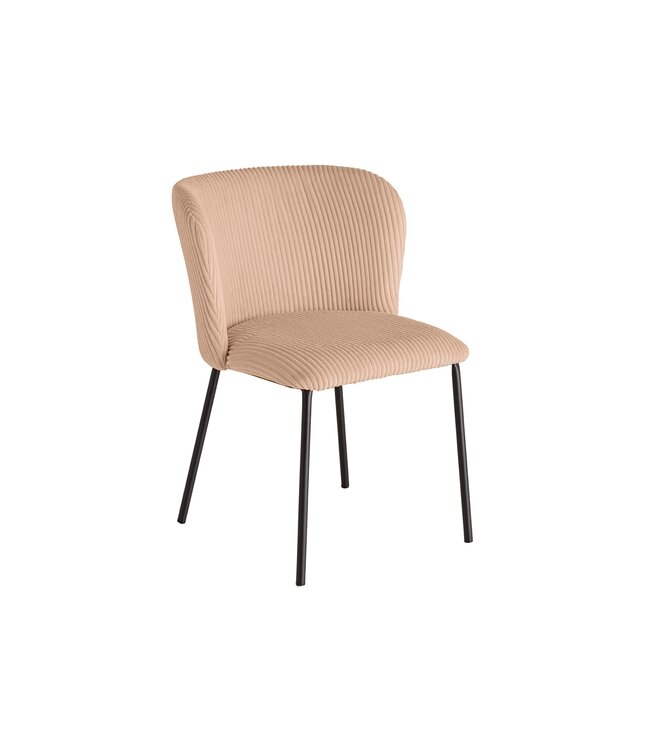 Invicta Interior Design Stoel LYON Roze Corduroy Zwart Metalen Poten - 44962