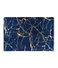 Invicta Interior Design Tapijt MARBLE 240x160cm Royal Blue Gold Marble Look Flatweave - 44432