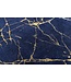 Invicta Interior Design Tapijt MARBLE 240x160cm Royal Blue Gold Marble Look Flatweave - 44432
