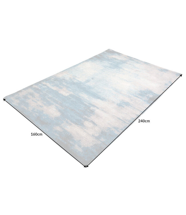 Invicta Interior Design Tapijt MARBLE 240x160cm Royal Blue Gold Marble Look Flatweave - 44432