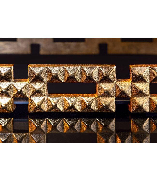 Invicta Interior Handgemaakt dienblad VARIATION 40cm zwart goud metaal aluminium glas - 44880