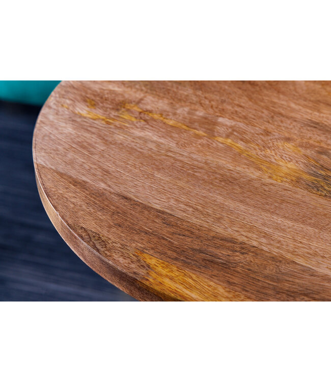 Invicta Interior Design bijzettafel CHAINS 40cm goud mangohout handgemaakt metalen rond kettingframe - 42233