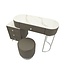 Mauro Ferretti BEDJE BUREAU SHARON GRIJS MET KRUK ZILVEREN POTEN CM 120X40X75 (AFMETING KRUK Ø36X39)