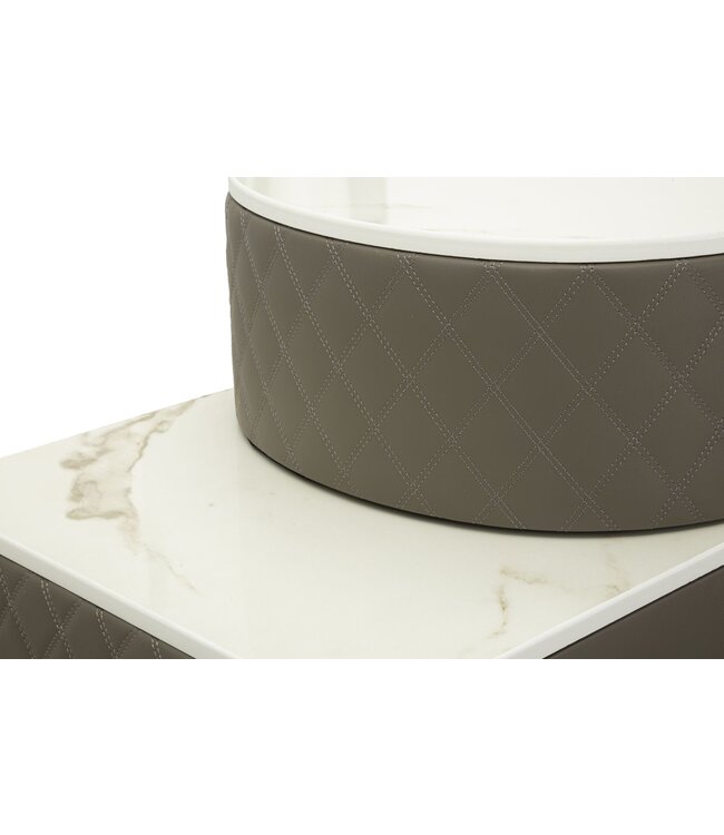 Mauro Ferretti BEDJE BUREAU SHARON GRIJS MET KRUK ZILVEREN POTEN CM 120X40X75 (AFMETING KRUK Ø36X39)