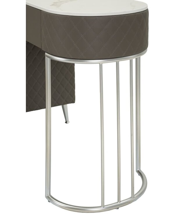 Mauro Ferretti BEDJE BUREAU SHARON GRIJS MET KRUK ZILVEREN POTEN CM 120X40X75 (AFMETING KRUK Ø36X39)