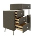 Mauro Ferretti BEDJE BUREAU SHARON GRIJS MET KRUK ZILVEREN POTEN CM 120X40X75 (AFMETING KRUK Ø36X39)