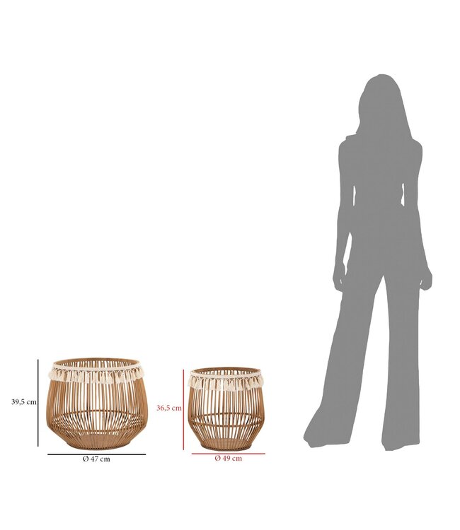 Mauro Ferretti MAND FUJI SET 2ST CM Ø 47X39,5-34X36,5