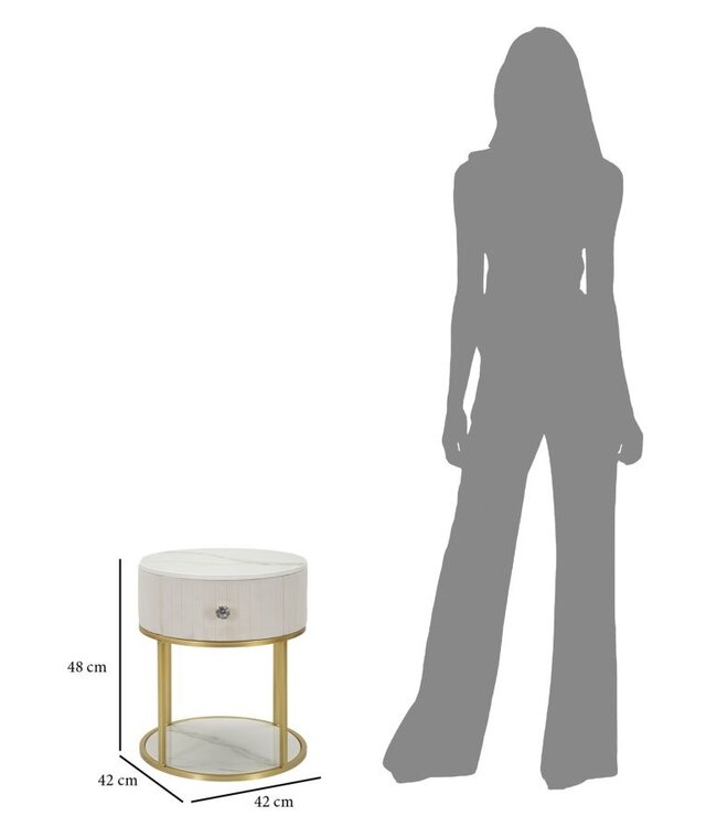 Mauro Ferretti NACHTBED MONTPELLIER CRÈME CM Ø 42X48