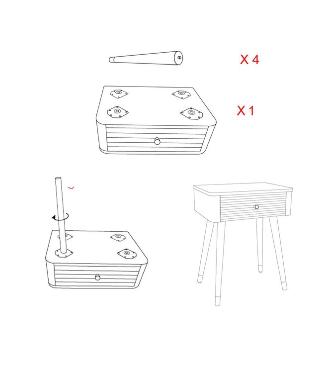 Mauro Ferretti BED SIDE MATERA CM 45X32X62