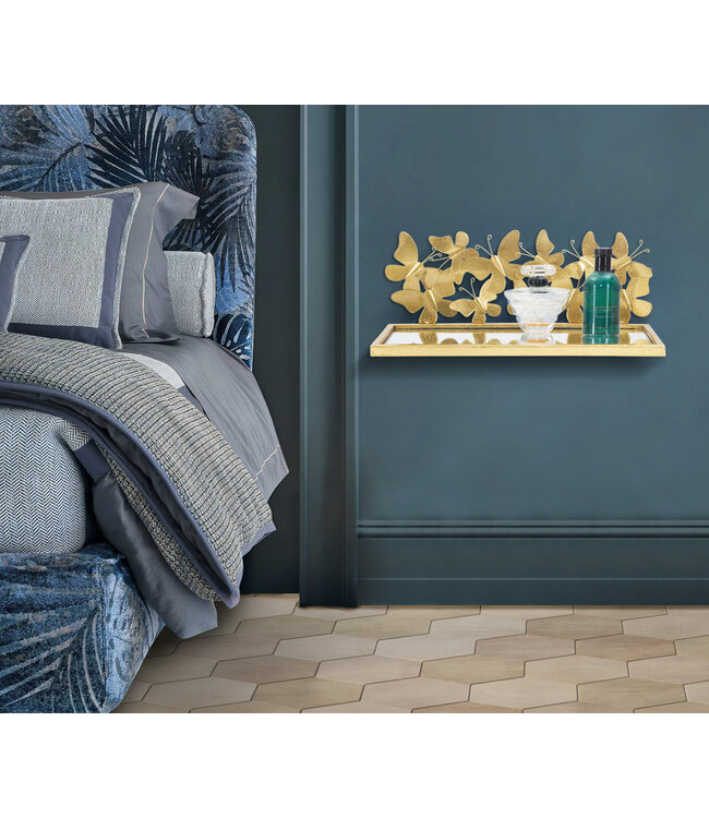 Mauro Ferretti WAND NACHTKASTJE/PLANK VLINDERS SET 2 STUKS CM 43X19,2X16,5