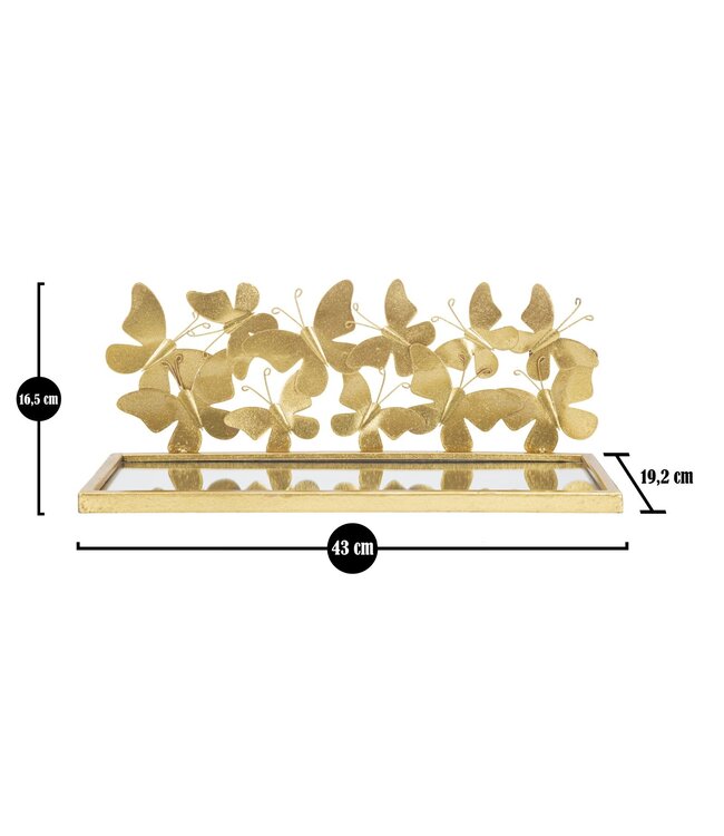 Mauro Ferretti WAND NACHTKASTJE/PLANK VLINDERS SET 2 STUKS CM 43X19,2X16,5
