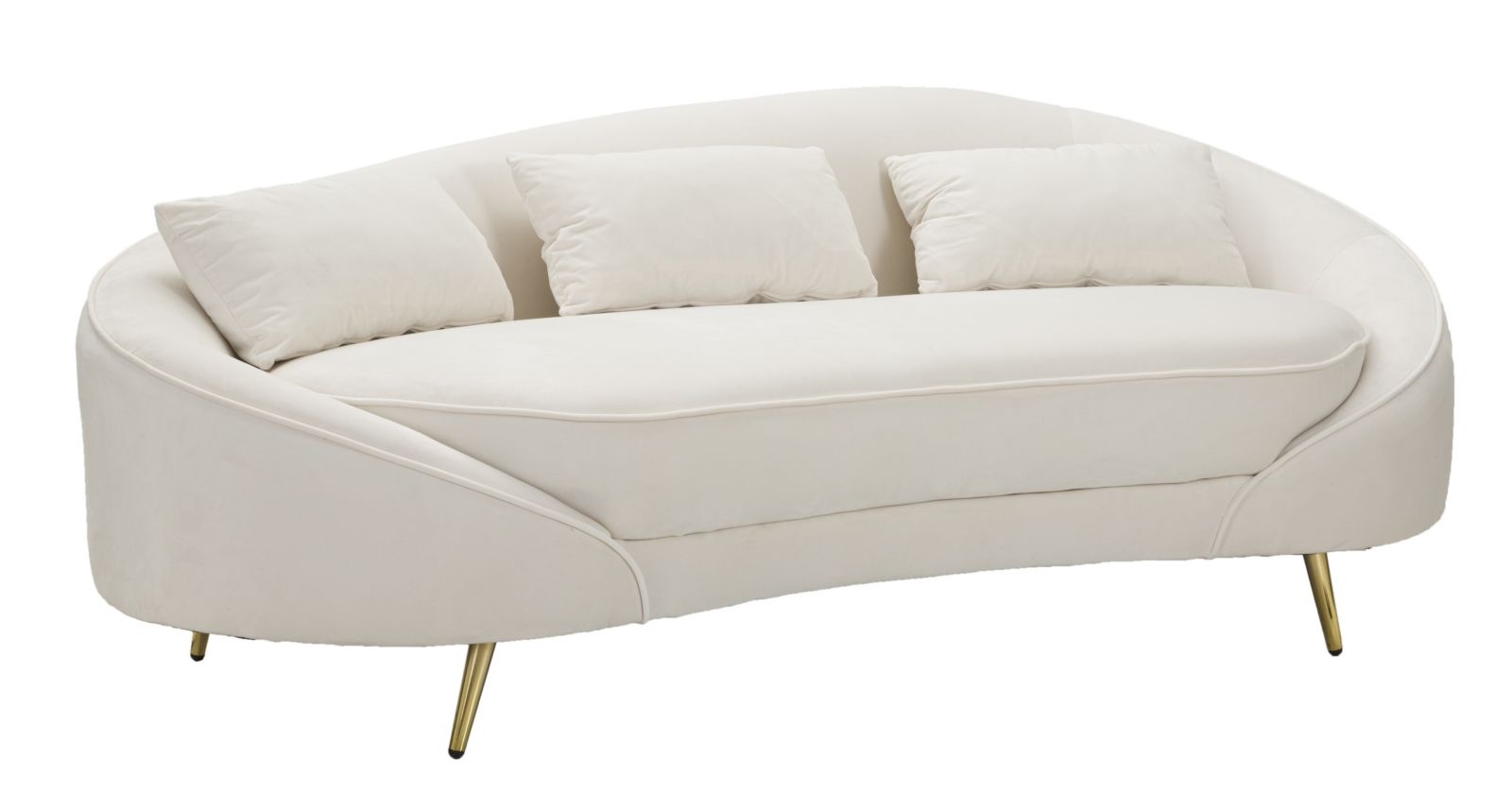 BANK 3 ZITS OSLO MET KUSSENS CRÈME CM 185X84X68 afbeelding