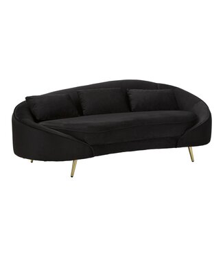 Mauro Ferretti BANK 3 ZITS OSLO MET KUSSENS ZWART CM 185X84X68
