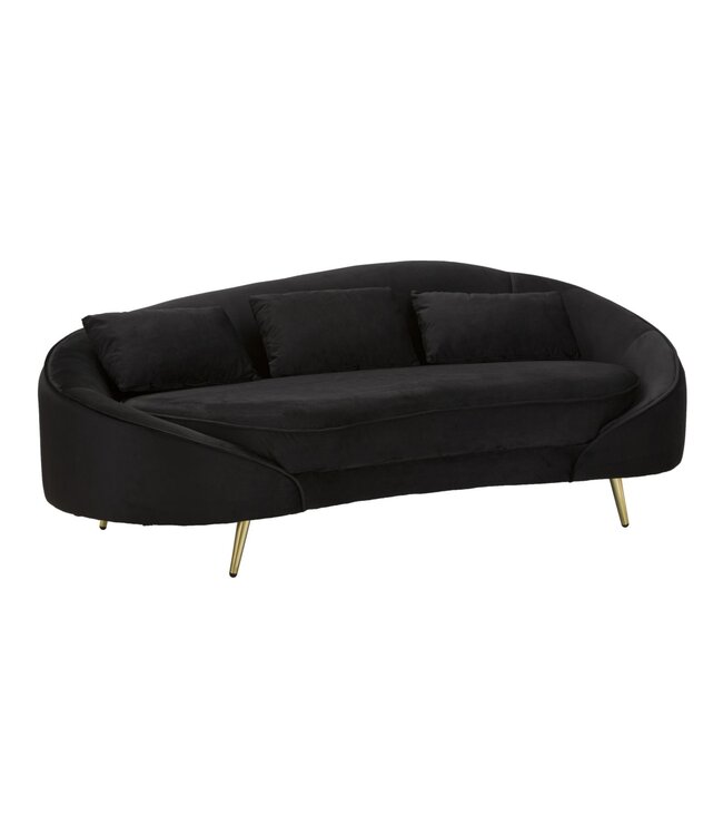 Mauro Ferretti BANK 3 ZITS OSLO MET KUSSENS ZWART CM 185X84X68