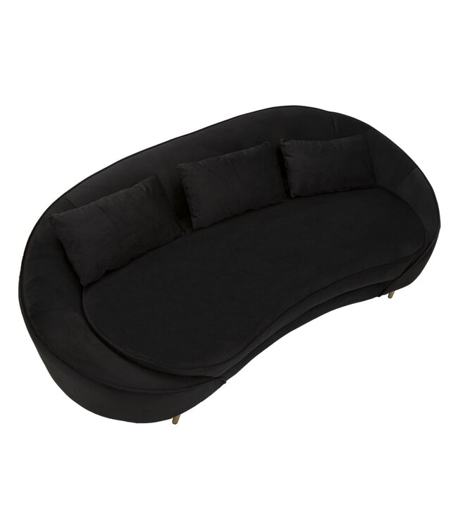 Mauro Ferretti BANK 3 ZITS OSLO MET KUSSENS ZWART CM 185X84X68