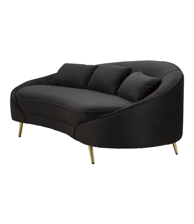 Mauro Ferretti BANK 3 ZITS OSLO MET KUSSENS ZWART CM 185X84X68