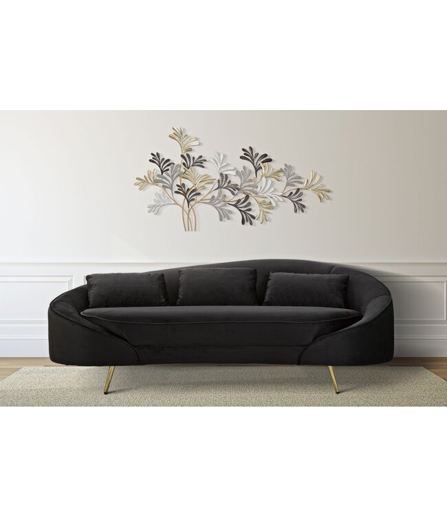 Mauro Ferretti BANK 3 ZITS OSLO MET KUSSENS ZWART CM 185X84X68