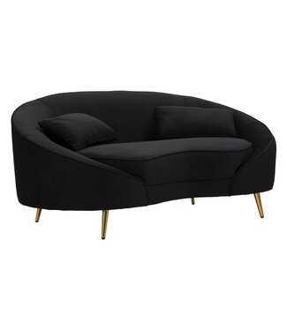 Mauro Ferretti SOFA 2 ZITS OSLO MET KUSSENS ZWART CM 148X84X68