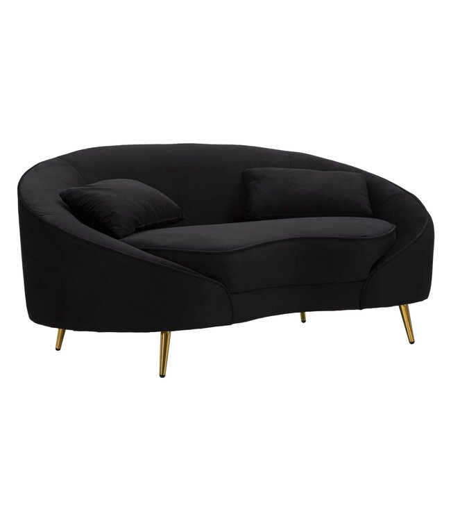 Mauro Ferretti SOFA 2 ZITS OSLO MET KUSSENS ZWART CM 148X84X68