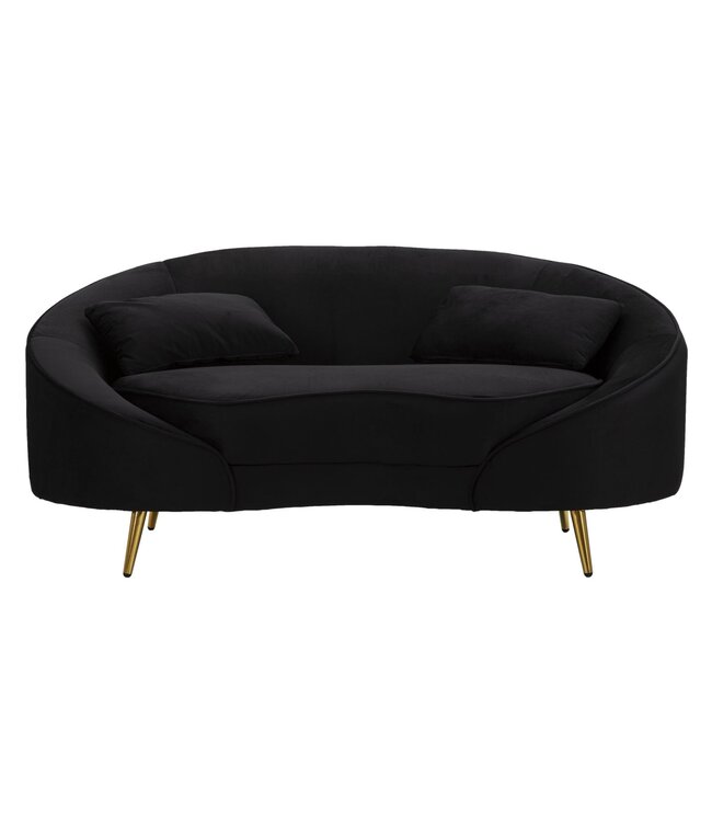 Mauro Ferretti SOFA 2 ZITS OSLO MET KUSSENS ZWART CM 148X84X68