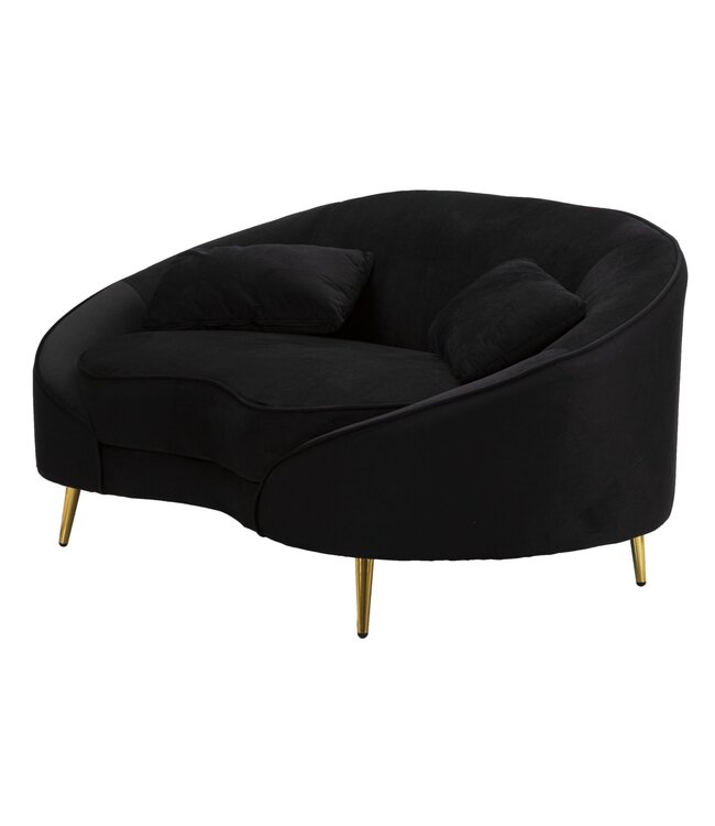 Mauro Ferretti SOFA 2 ZITS OSLO MET KUSSENS ZWART CM 148X84X68