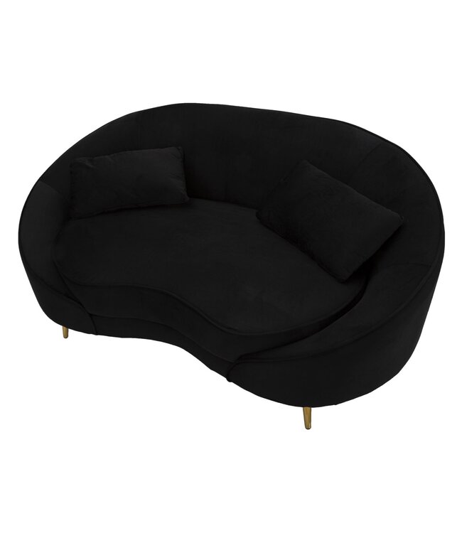 Mauro Ferretti SOFA 2 ZITS OSLO MET KUSSENS ZWART CM 148X84X68