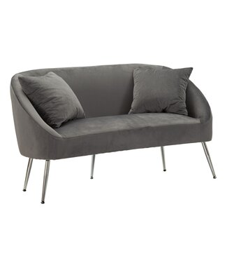 Mauro Ferretti BANK ZILVERKLEURIG MET KUSSENS CM 137X69X79