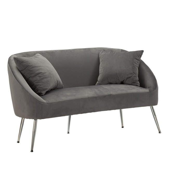 Mauro Ferretti BANK ZILVERKLEURIG MET KUSSENS CM 137X69X79