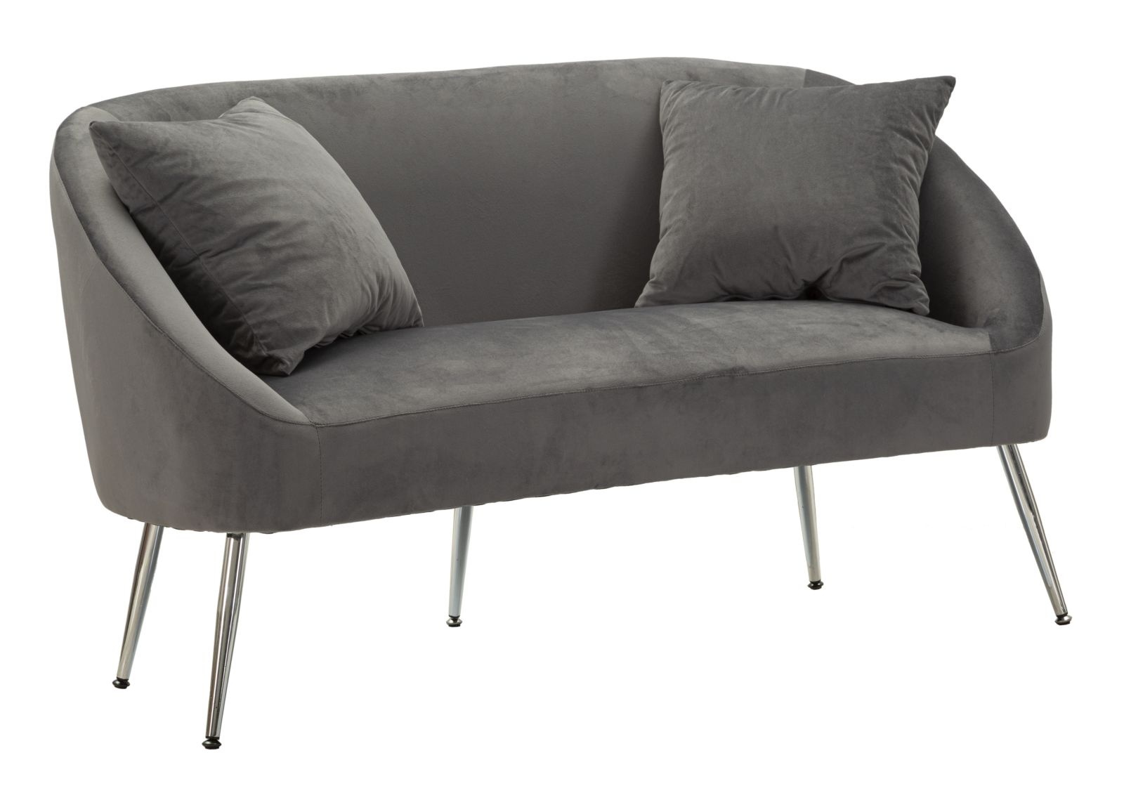 BANK ZILVERKLEURIG MET KUSSENS CM 137X69X79 afbeelding