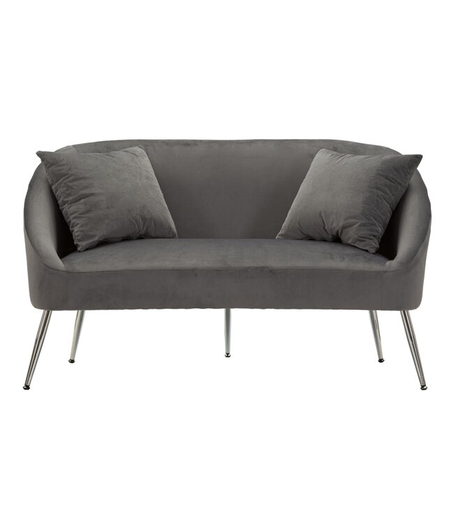 Mauro Ferretti BANK ZILVERKLEURIG MET KUSSENS CM 137X69X79