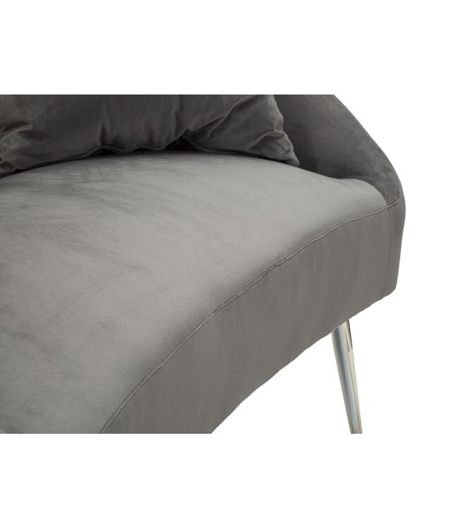 Mauro Ferretti BANK ZILVERKLEURIG MET KUSSENS CM 137X69X79