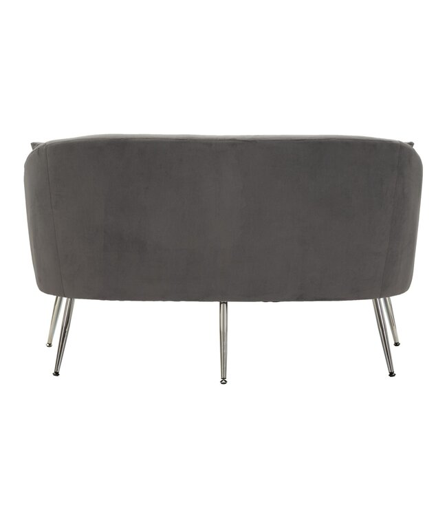 Mauro Ferretti BANK ZILVERKLEURIG MET KUSSENS CM 137X69X79