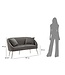 Mauro Ferretti BANK ZILVERKLEURIG MET KUSSENS CM 137X69X79