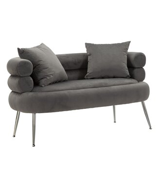 Mauro Ferretti BANK SILVERY PLUS MET KUSSENS CM 133X68X69