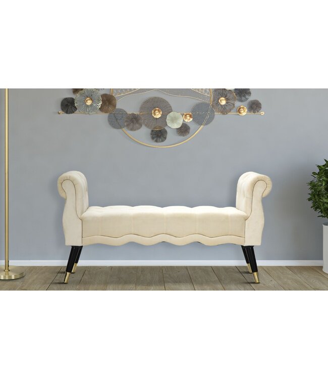 Mauro Ferretti BANKJE PARIJS CREMA/GOUD CM 120X40X60