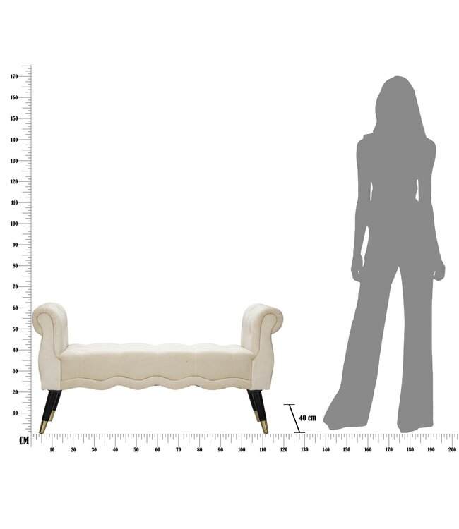 Mauro Ferretti BANKJE PARIJS CREMA/GOUD CM 120X40X60