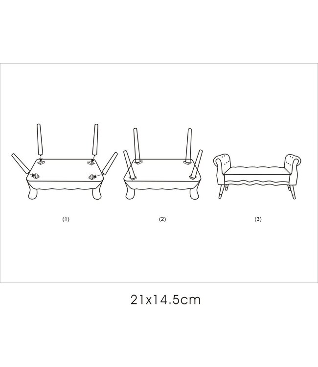 Mauro Ferretti BANKJE PARIJS CREMA/GOUD CM 120X40X60
