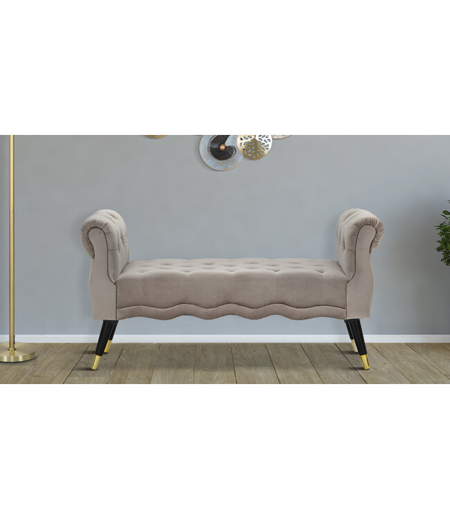 Mauro Ferretti BANKJE PARIJS GRIGIA/GOUD CM 120X40X60