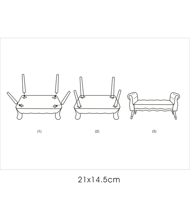 Mauro Ferretti BANKJE PARIJS GRIGIA/GOUD CM 120X40X60