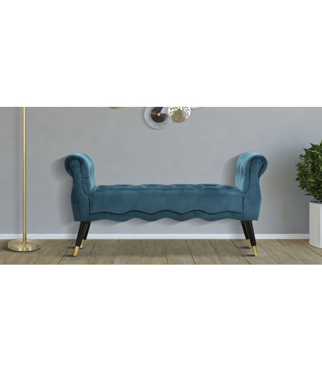 Mauro Ferretti BANKJE PARIJS TEAL/GOUD CM 120X40X60
