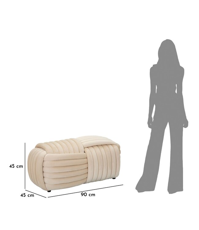 Mauro Ferretti BANKJE SOFTY CRÈME CM 90X45X45