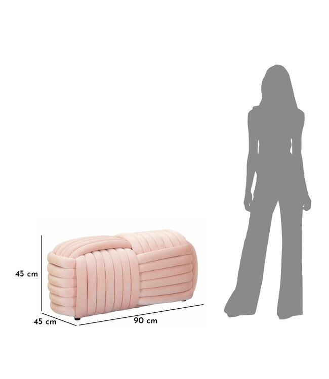 Mauro Ferretti BANKJE SOFTY ROZE CM 90X45X45