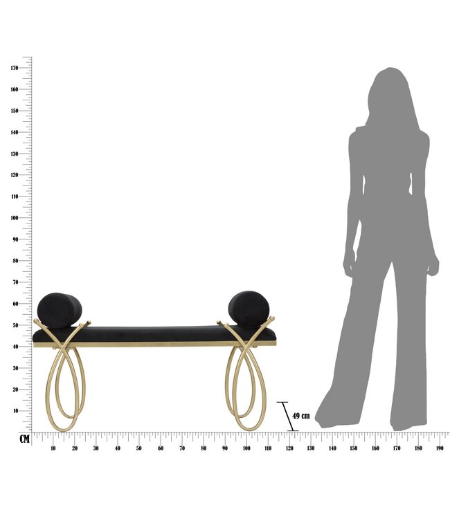 Mauro Ferretti BANKLINT ZWART CM 112,5X49X53