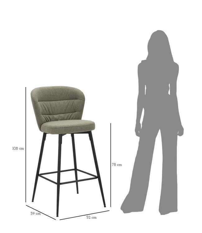 Mauro Ferretti BARKRUK LOSANNA GROEN SET 2 PZ CM 52X59X108