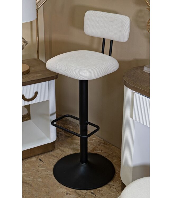 Mauro Ferretti BARKRUK MET LIFTLICHT WIT CM 41X47,5X85-106,5(ZITTING CM 61-83) SET 2ST