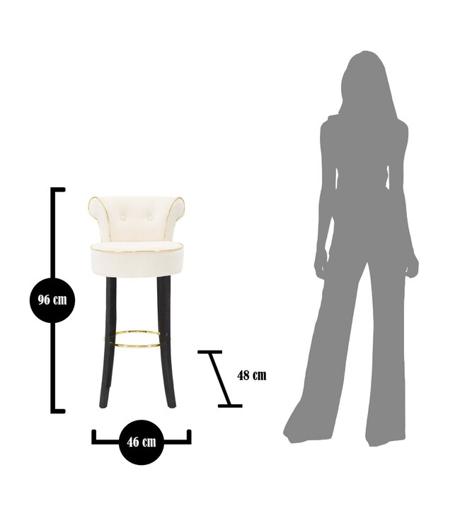 Mauro Ferretti BARKRUK LUXY CRÈME CM 46X48X96