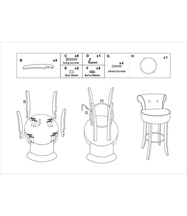 Mauro Ferretti BARKRUK LUXY CRÈME CM 46X48X96